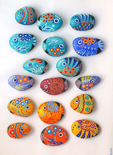 galets poissons magnets